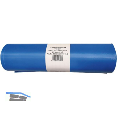 M�lls�cke Polyethylen 120 Liter, 25 my 700 x 1100 mm ohne Zugband blau