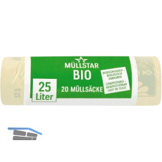 Bio M�lls�cke ohne Griff 25 Liter, 14 my 500 x 500 mm ohne Zugband