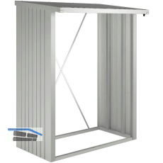 BIOHORT Brennholzlager Woodstock 230 silber-metallic