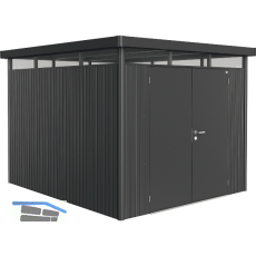 BIOHORT Ger�tehaus HighLine H5 dunkelgrau-metallic Doppelt�r