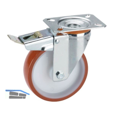 D�RNER + HELMER Lenkrolle Polyurethan Polyamidfelge 100 mm 150 kg Feststeller