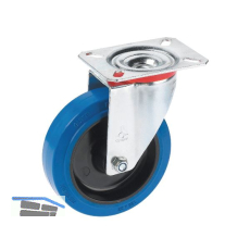 D�RNER + HELMER Lenkrolle Elastik blau Platte 160 mm 300 kg