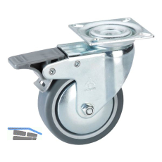 D�RNER + HELMER Lenkrolle TPE Fadenschutz Festeller 100 mm 55 kg