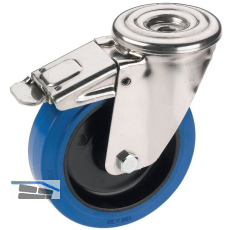 D�RNER + HELMER Lenkrolle Elastik blau R�ckenloch 100 mm 150 kg Feststeller