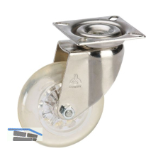 D�RNER + HELMER Lenkrolle 50 mm Polyurethan-Rad transparent 40 kg