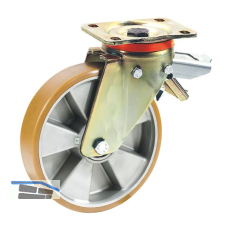 D�RNER + HELMER Lenkrolle Polyurethan Alu-Guss-Felge 100 mm 250 kg Feststeller