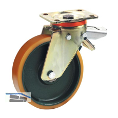 D�RNER + HELMER Lenkrolle Polyurethan Guss-Felge 200 mm 750 kg Feststeller