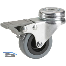 D�RNER + HELMER Lenkrolle Gummi Feststeller 50 mm 45 kg R�ckenloch