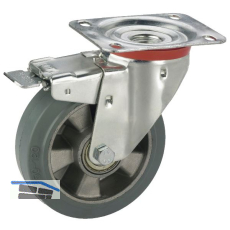 D�RNER + HELMER Lenkrolle Elastik Alufelge 250 mm 300 kg Feststeller