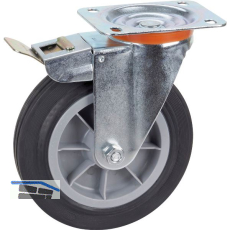 D�RNER + HELMER Lenkrolle TPE PP-Felge Feststeller 200 mm 210 kg