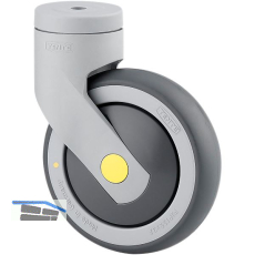 TENTE Lenkrolle PUR mit nachlaufendem Totalfesteller 125 mm 100 kg R�ckenloch