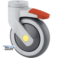 TENTE Lenkrolle PUR mit nachlaufendem Totalfesteller 100 mm 100 kg