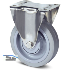 TENTE Bockrolle Elastik grau Platte 200 mm 400 kg