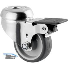 TENTE Lenkrolle Agila TPR/Edelstahl R�ckenloch 50 mm 40 kg Feststeller