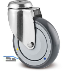 TENTE Lenkrolle PUR/Edelstahl Fadenschutz Anschraubloch 100 mm 13 mm