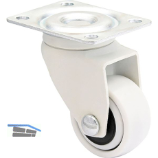 WAGNER Lenkrolle Kunstoff-Rad wei� 25 mm 12 kg