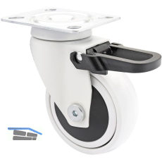 WAGNER Lenkrolle Kunstoff-Rad wei� 75 mm 75 kg Feststeller