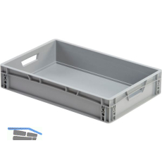 Eurokasten in grau geschlossen 600 x 400 x 120 mm