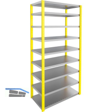 META Steck Grundregal RAL1003 signalgelb 2000x1000x500 mm Fachlast 150 kg