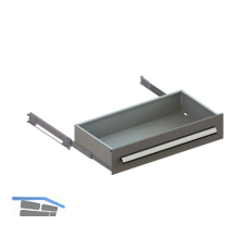 META Schublade RAL 7035 H�he 200 mm Tiefe 500 Breite 1000 mm Vollauszug
