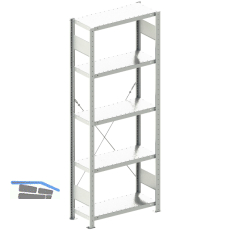 META Steck-Grundregal 2000 x 750 x 300 mm 5 Fachb�den 100 kg
