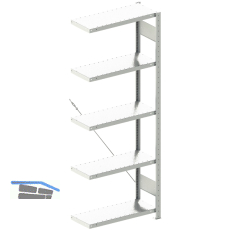 META Steck-Anbauregal 2000 x 750 x 300 mm 5 Fachb�den 100 kg