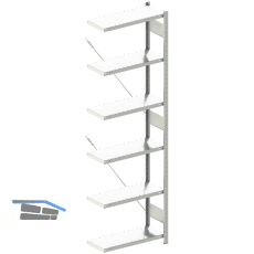 META Steck-Anbauregal 2500 x 750 x 300 mm 6 Fachb�den 100 kg