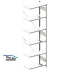META Steck-Anbauregal 2500 x 750 x 400 mm 6 Fachb�den 100 kg