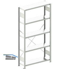 META Steck-Grundregal 2000 x 1000 x 300 mm 5 Fachb�den 150 kg