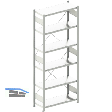 META Steck-Grundregal 2500 x 1000 x 400 mm 6 Fachb�den 150 kg