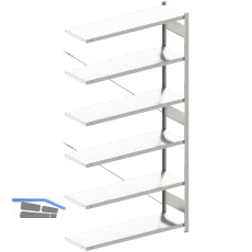 META Steck-Anbauregal 2500 x 1300 x 400 mm 6 Fachb�den 230 kg