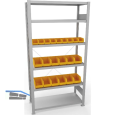META Steck-Grundregal 2000 x 1000 x 400 mm 6 Fachb�den 150 kg mit 21 Lagerk�sten