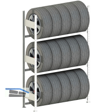 META Reifen Steck-Grundregal 2000 x 1300 x 400 mm 150 kg