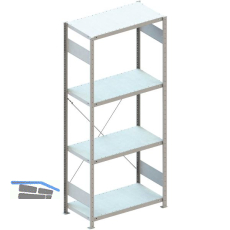 META Steck-Grundregal 2000 x 750 x 500 mm 4 Fachb�den 100 kg
