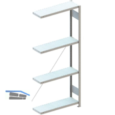 META Steck-Anbauregal 2000 x 750 x 300 mm 4 Fachb�den 100 kg