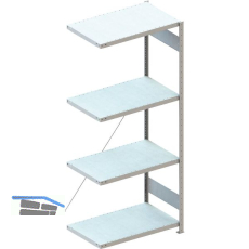META Steck-Anbauregal 2000 x 750 x 600 mm 4 Fachb�den 100 kg