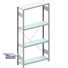 META Steck-Grundregal 2000 x 1000 x 300 mm 4 Fachb�den 150 kg