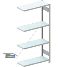 META Steck-Anbauregal 2000 x 1000 x 400 mm 4 Fachb�den 150 kg