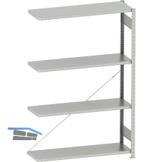 META Steck-Anbauregal 2000 x 1300 x 400 mm 4 Fachb�den 230 kg
