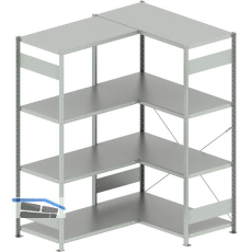 META Steck-Eckregal 2000 x 1300 /1000 x 600 mm Tragkraft 100 kg