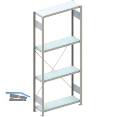 META Steck-Grundregal 2000 x 750 x 300 mm 4 Fachb�den 100 kg