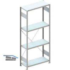 META Steck-Grundregal 2000 x 750 x 400 mm 4 Fachb�den 100 kg