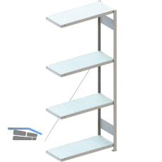 META Steck-Anbauregal 2000 x 750 x 400 mm 4 Fachb�den 100 kg