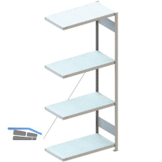 META Steck-Anbauregal 2000 x 750 x 500 mm 4 Fachb�den 100 kg