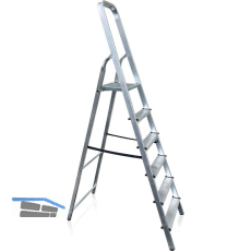 Alu Haushaltsleiter mit Plattform Stufen=6 Arbeitsh�he=3,3 m