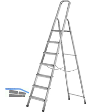 Alu Haushaltsleiter mit Plattform Stufen=7 Arbeitsh�he=3,5 m
