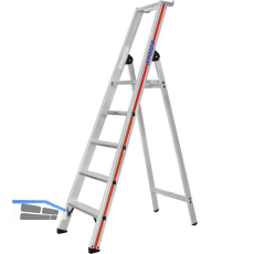 HYMER Alu-Stufen-Stehleiter mit Plattform Type 8026 Stufen 5 L�nge=1,95 m