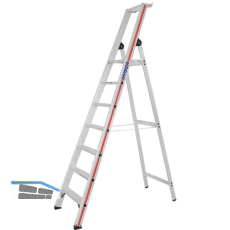 HYMER Alu-Stufen-Stehleiter mit Plattform Type 8026 Stufen 7 L�nge=2,45 m