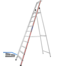 HYMER Alu-Stufen-Stehleiter mit Plattform Type 8026 Stufen 10 L�nge=3,20 m