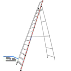 HYMER Alu-Stufen-Stehleiter mit Plattform Type 8026 Stufen 14 L�nge=4,20 m